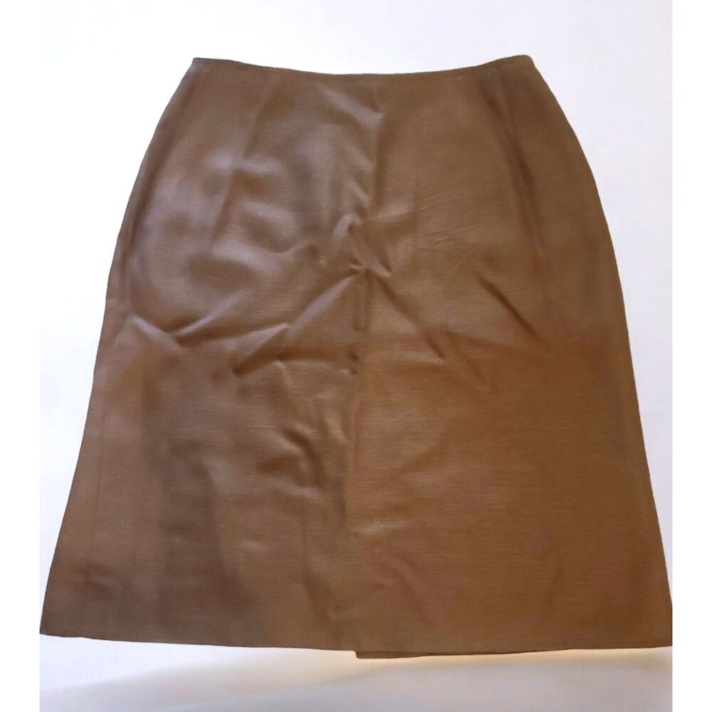Vintage Ginny Hyde Pencil Skirt Womens 14 Brown Lined 80s 90s